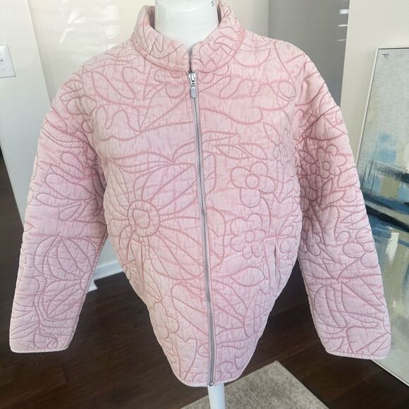 Anthropologie Relaxed Quilted Jacket Floral Cozy Evenings M - Picture 3 of 11